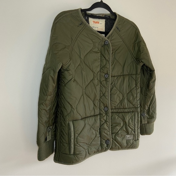 TNA The Griffith Kaki quilted jacket sherpa liner coat - Picture 6 of 8